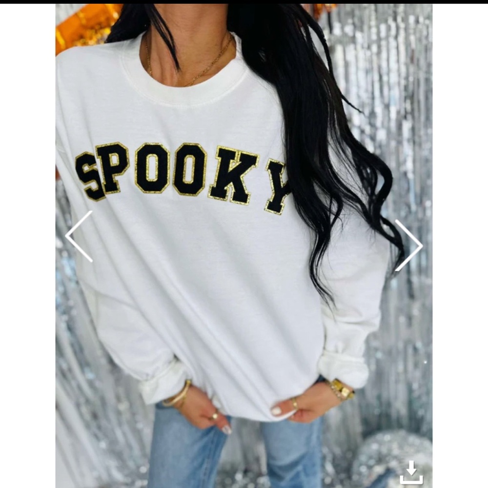 Chenille Patch Sweatshirt | Halloween Spooky |